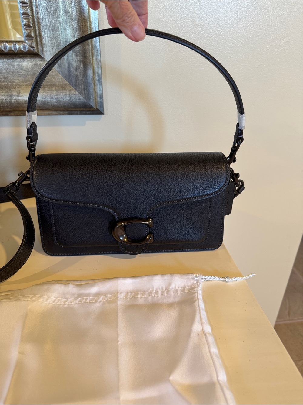 Coach Black Pebbled Leather Tabby 26 Crossbody/Shoulder with Signature 'C' - Picture 9 of 9